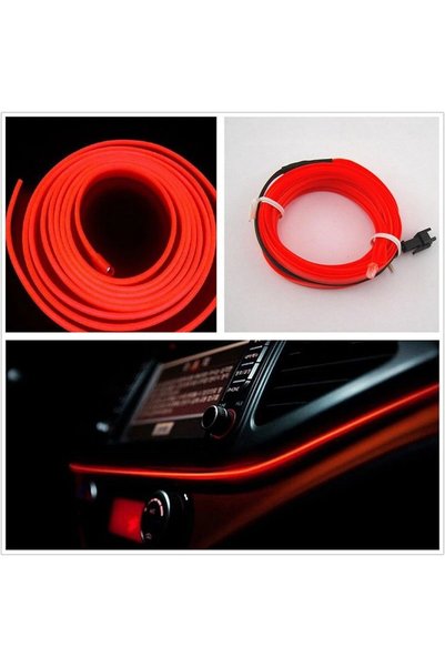 Ruan Banda Led 12v Neon Rosie Auto Droser Putere 5w Fir 2 Metri
