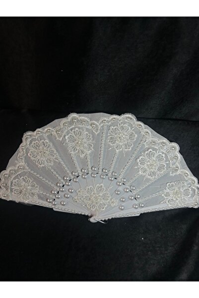 Bridal Luxe Premium lüks Vintage gelin yelpazesi dantelli
