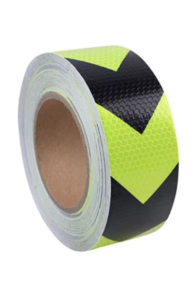 Alex Banda reflectorizanta VERDE cu sageata NEAGRA tip fagure rola 25m x 5 cm