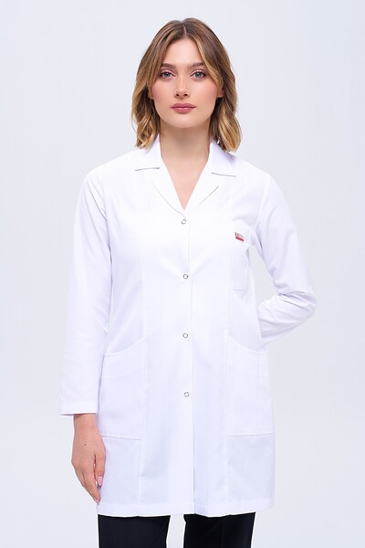 TIPTEKS Kadın Gömlek Yaka Orta Boy Doktor Öğretmen Önlüğü