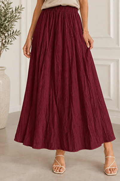 MetuCA Women's Burgundy Gathered Crinkle Linen Textured Bohemian Pinterest Lo...