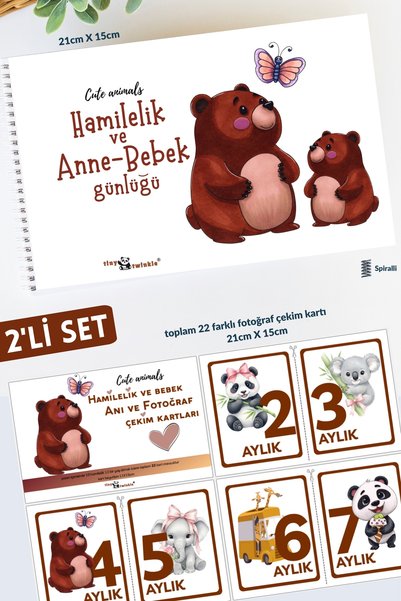 Lodos 2'Lİ SET Hamilelikten Bebeğin İlk Yaşına Tüm Anılarınız Tek Defterde Ha...
