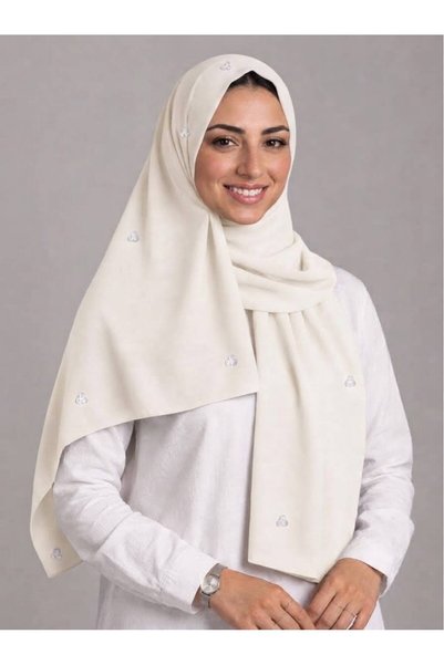 Veil Designer طرحة لولوة اوف وايت قماش بوال ياباني 190*60