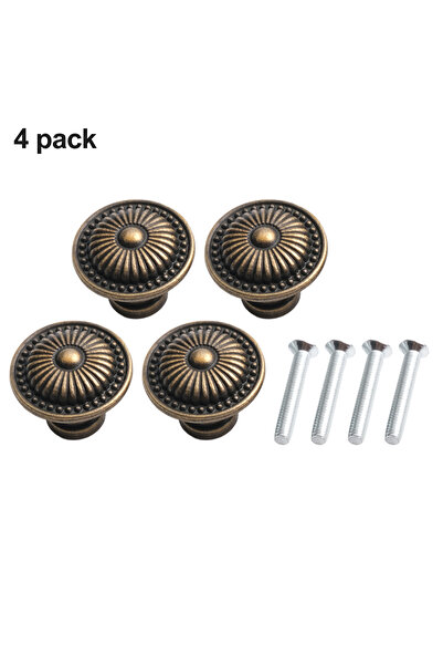Choice 4Pcs Vintage Bronze Cabinet Knobs Set Cupboard Door Pull Knob Zinc All...