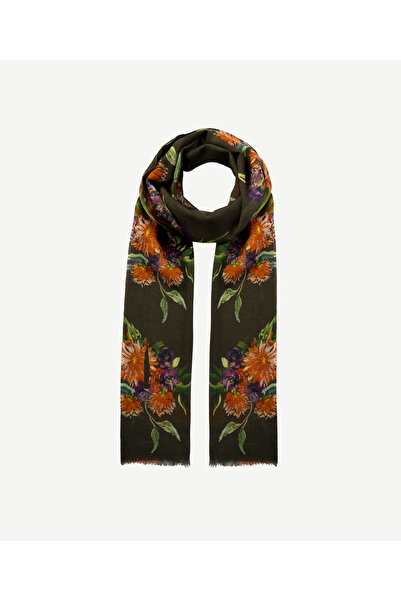 Yargıcı Large Floral Patterned Wool Shawl
