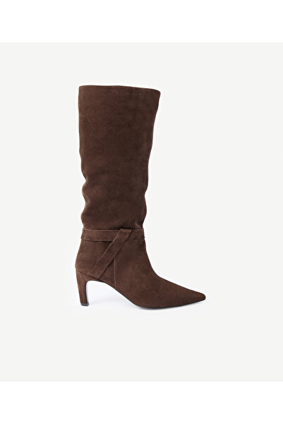 Yargıcı Suede Pointed Toe Heeled Boots