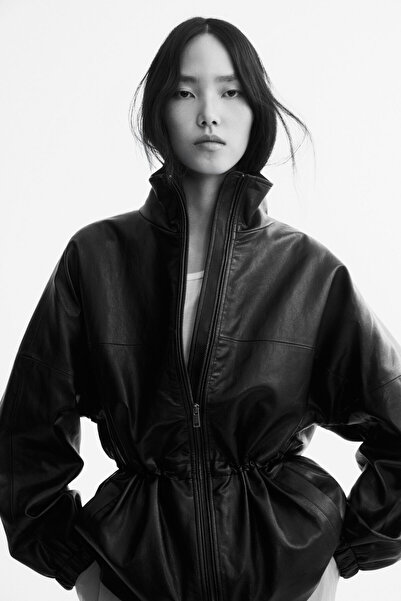 H&M Beli Büzgü Bağlı Oversize Ceket