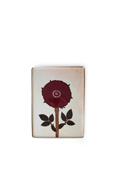 Yargıcı Çiçek Desenli Alüminyum Dikdörtgen Tepsi(58x40x1 Cm)