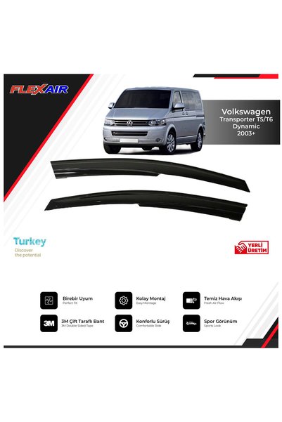 AUTOPLUS Volkswagen Transporter Caravelle T5/t6 2003+ Cam Rüzgarlığı Sport Model