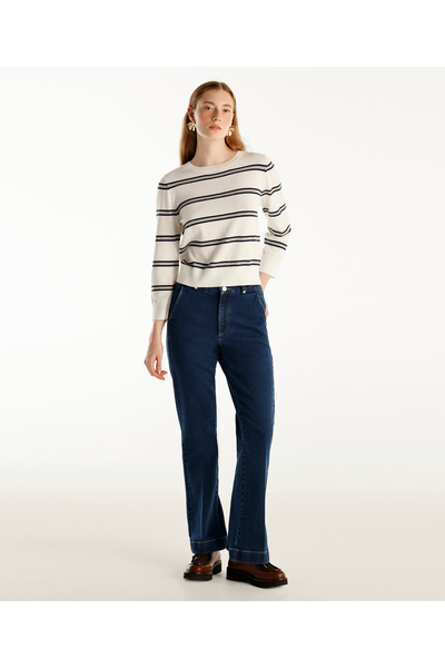 Yargıcı Yüksek Bel Bootcut Denim Pantolon