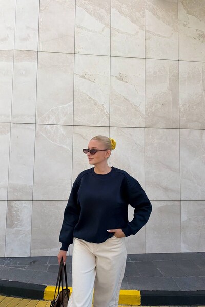 lizge giyim Cycling Neck Shoulder Robal Sweatshirt