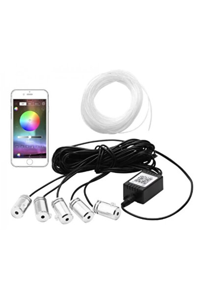 Tai Kit 5 Benzi LED Lumini Ambientale auto RGB Control din Aplicatie Telefon ...