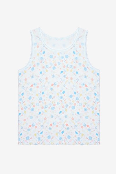 Penti Girl's Tennis Picnic Cotton 2-Piece White Undershirt