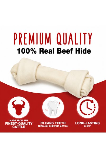 Petrix Knotted Bone White Dog Chew Treat (9 Inch, 1 Pc)