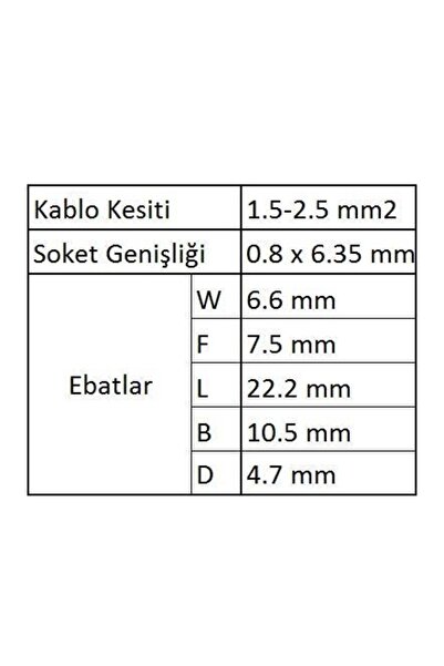 Gwest GFFD2638 Tam İzoleli Dişi Faston Kablo Ucu 100 Adet