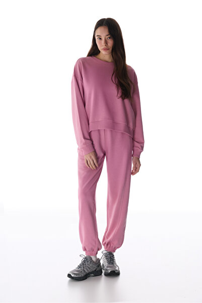 Penti Dusty Rose Stitching Detailed High Waist Cotton Jogger