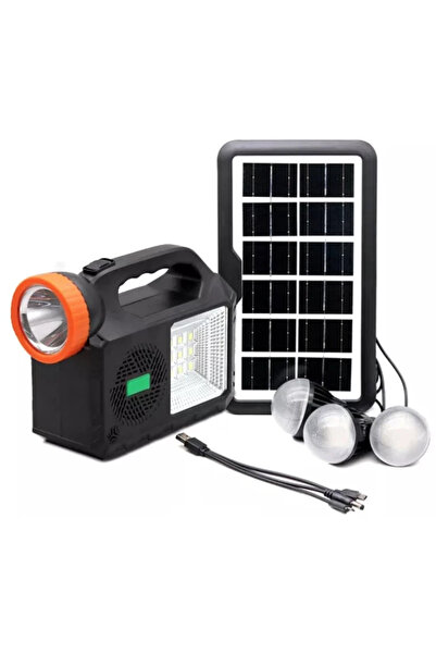XL Kit solar de iluminare GD Times GD-102, 3 becuri, boxa BT, radio, 80W