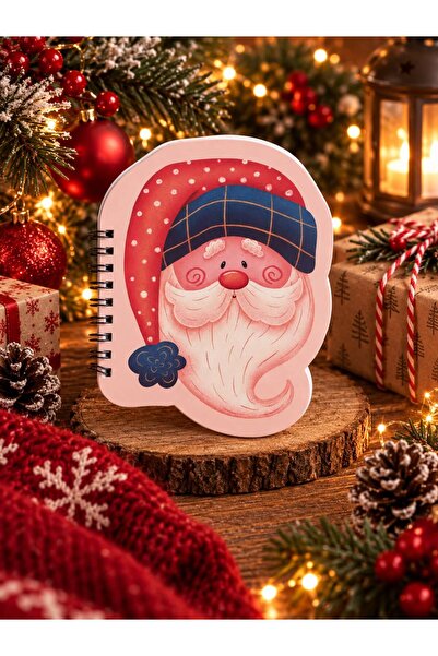 4nio Şapkalı Noel Baba Mini Şekilli Defter