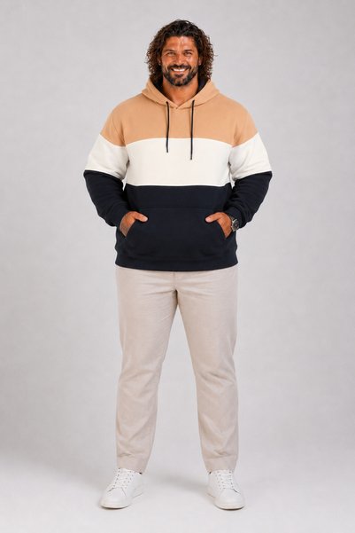MocGrande Large Size Hooded 3Ip Sweat Mg 25725 Taba