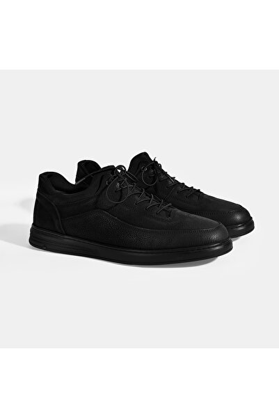 Desa Elysia Black Men's Lace-Up Casual Shoes