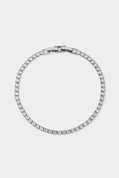 Crupt Studio 3mm X 21cm Tennis Chain Silver Tone Zincir Erkek Bileklik
