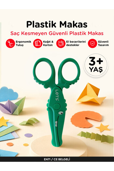 Lets Plastik Çocuk Makası – Güvenli İlk Makas | Let's Yeşil