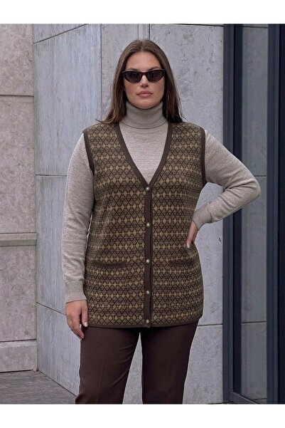 onno style women Patterned Steel Knit Classic Tricot Vest