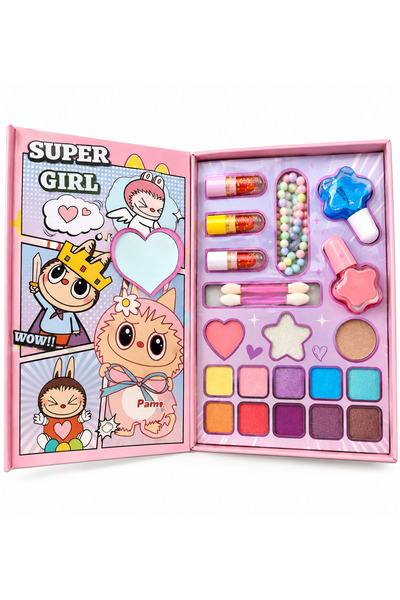 Çocuk Makyaj Seti Super Girl – Far, Dudak Parlatıcı, Oje ve Ayna