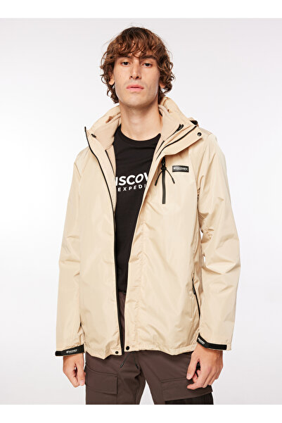 New Brand Discovery Expedition Bej Erkek Kapüşon Yaka Mont D3WM-MNT14