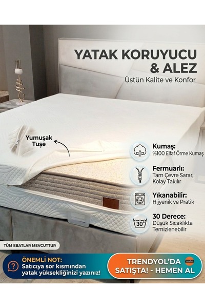 BDPHOME SOFT yatak Pedi & Şiltesi Fermuarlı Kılıf