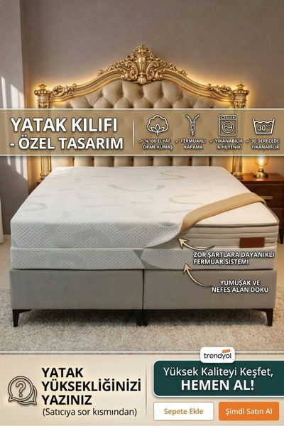 BDPHOME Premium,Yatak Pedi & şiltesi Fermuarlı Yatak Kılıfı