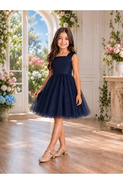 SUNEH Girl's Square Neck Dense Tulle Short Candy Dress