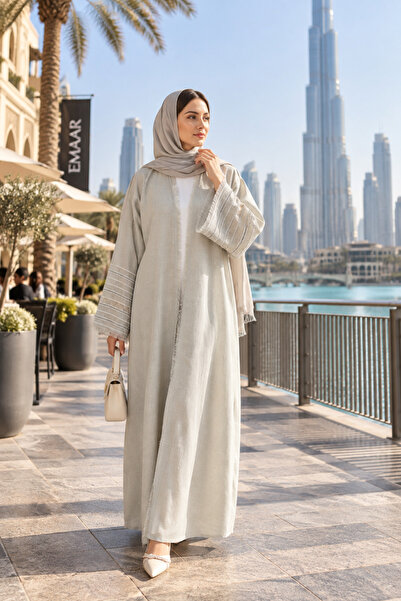 Ophelia Pearl Linen Abaya