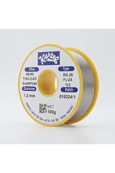 Kurtel Sn60Pb40 Lehim Teli 100 Gr 1,2 Mm %3 Flux Elektronik Lehimleme