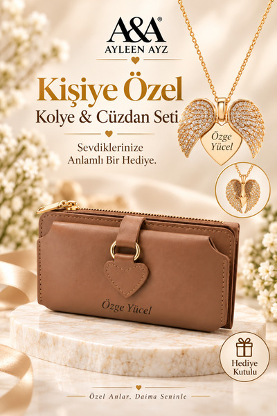 Ayleen Ayz İsme Özel Kadın Cüzdan Cüzdan Aksesuar Kartlık Telefon Bölmeli Kol...