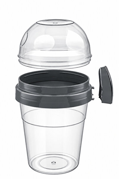 GENCHOME HOMEWARE Yogurt Granola Muesli Container with 2 Compartments and Spoon 200 ml + 600 ml Diet Storage and Transport Container