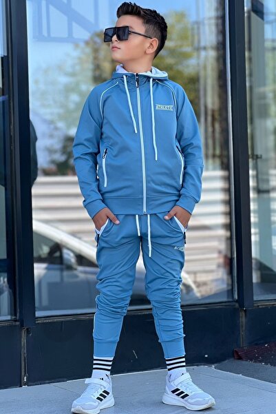 Pina Kids Erkek Çocuk Scuba Atheletic Reglan Kol Kapüşonlu Dalgıç Kumaş Eşofm...