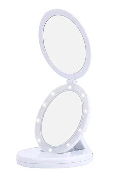Mihai Oglinda cosmetica 2 in 1 Andowl Q MR80 pliabila led efect de lupa reinc...