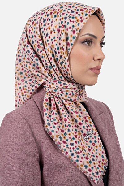 hadiora Women's Floral Patterned Fringed Flared Scarf 6501