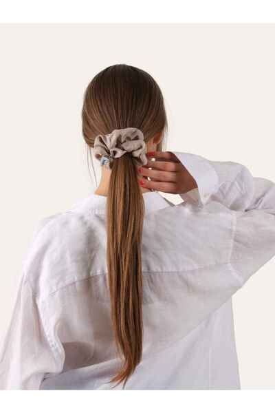 Alba Sand Vegan İpek (%100 Cupro) Scrunchie - Saç Kırılma Karşıtı, İz Yapmayan Lüks Saç Tokası