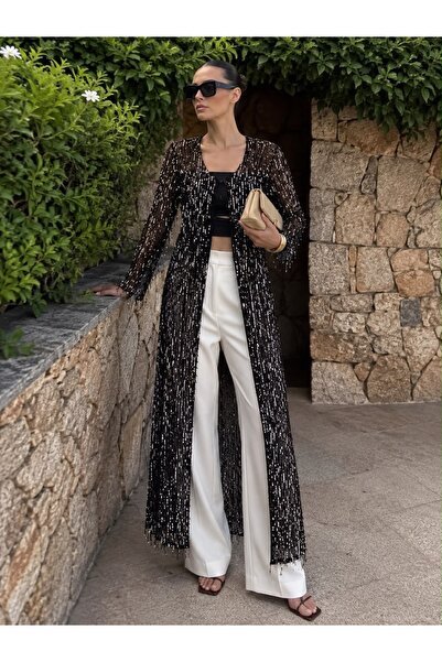 VERYMODA Long Cardigan - Black Silver |   Vmf1618