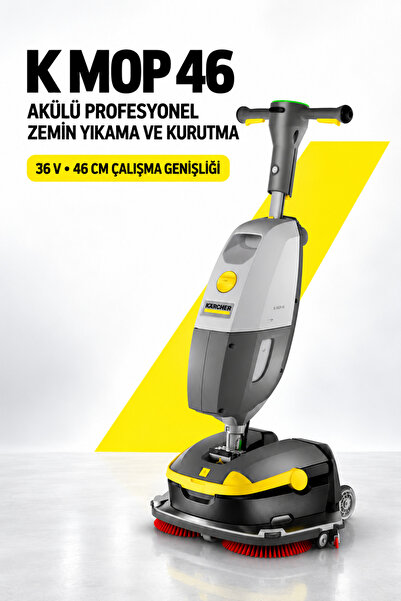 Karcher K-Mop 46 Bp Pack 36/75 Akülü Profesyonel Zemin Yıkama ve Kurutma Maki...