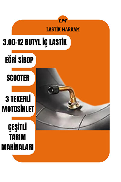 3.00-12 TR87 İÇ LASTİK EĞRİ SİBOP - KALİTELİ