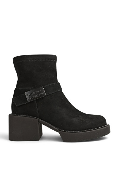 FEELİNG Ghete casual, damă, FEELING, 25-124 negru, piele întoarsă, toc 36