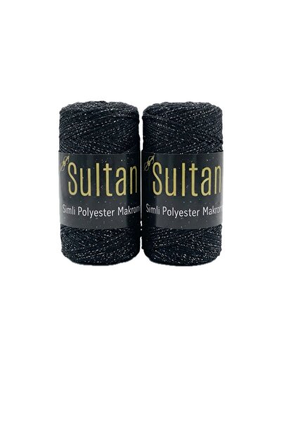 hobi dünyası evim 2 Adet Sultan Simli Polyester Makrome İpi 100 Gram -Çanta C...