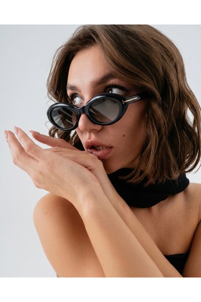Y-LONDON EXCLUSİVE Women's Sunglasses Sophia Slanted Oval Vintage Uv400 Glass