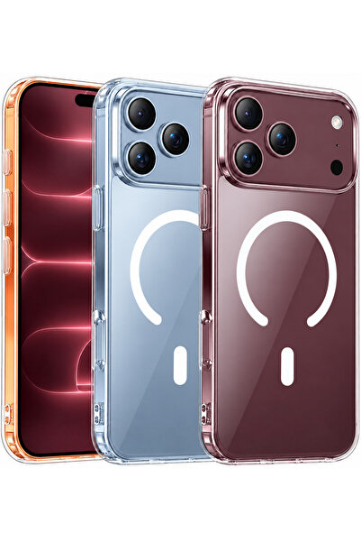 CaseHub iPhone 17 Pro Max/18 Pro Max Kılıf Magsafe Şeffaf Kılıf Kablosuz Şarj...