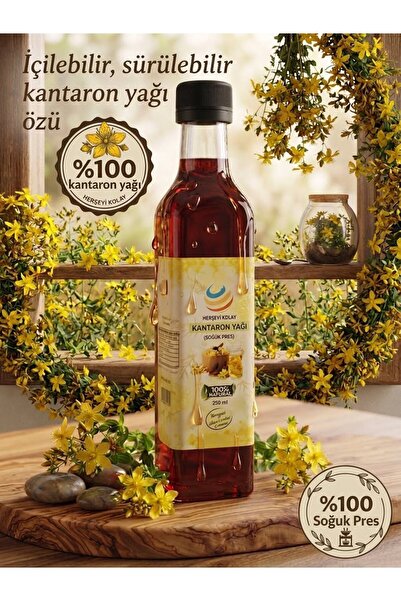 Herşeyi Kolay Sarı Kantaron Yağı 250mL (Seyreltilmemiş Özü ) Içilebilir Sürül...