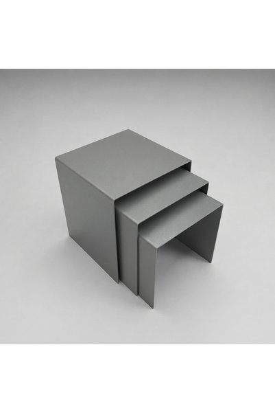 modilab Modern Metal Zigon Sehpa Seti – Minimal Tasarım İç İçe Geçen Yan Sehp...