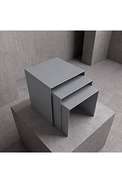 modilab Modern Metal Zigon Sehpa Seti – Minimal Tasarım İç İçe Geçen Yan Sehp...